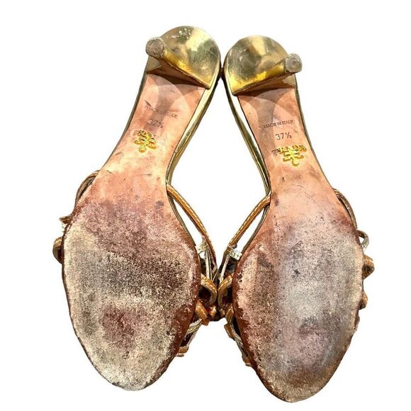 Prada Women's Sandal Pointed High Heel Open Toe Slip On Brown Size 37.5 - Picture 6 of 7